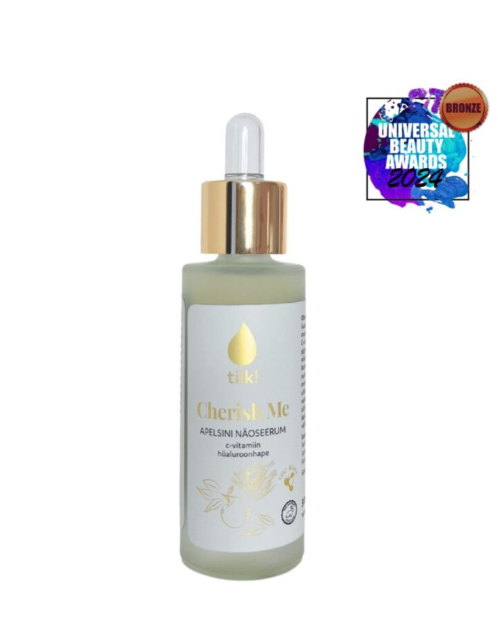 Cherish Me probiotic orange Face Serum with Vitamin C and Hyaluronic Acid