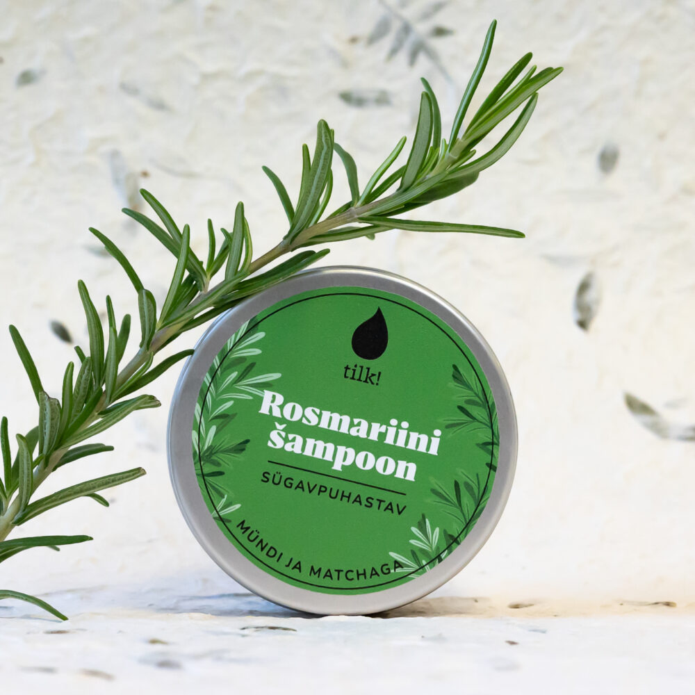 Sügavpuhastav tahke matcha šampoon mündi ja rosmariiniga